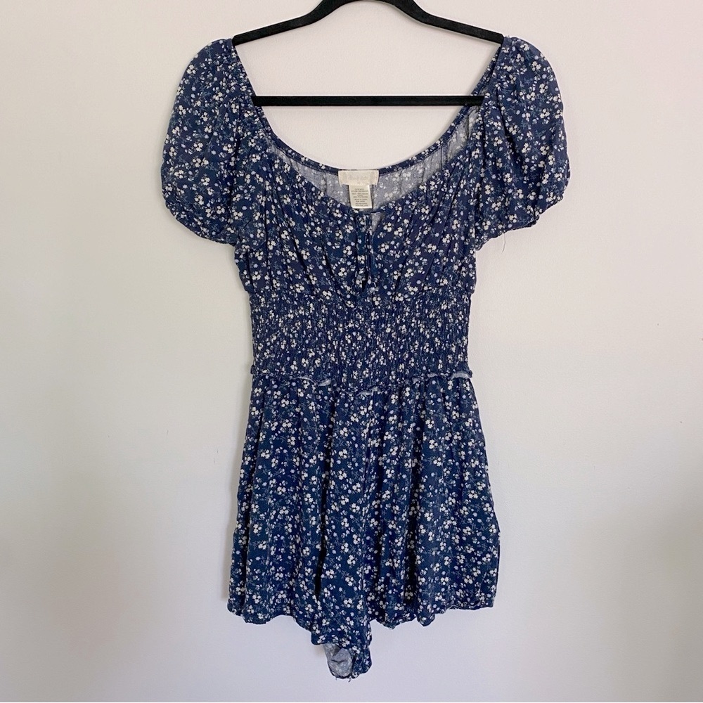 Altar'd State Navy Floral Romper - Picture 1 of 5